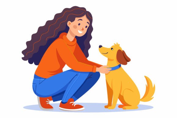 A Woman Playing with Her Pet: The Art and Utility of Vector Illustrations in Modern Design