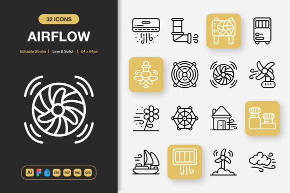 Airflow Icons: Versatile Icon Set for Every Creative Toolbox