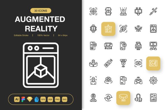 Augmented Reality Icons: Versatile Visuals for Digital and Print Projects