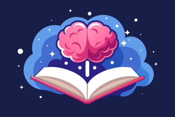 Book and Brain AI EPS Illustration Collection