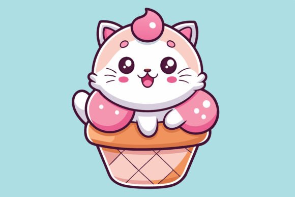 Discovering the Charm of Cute Ice Cream Cat Illustration