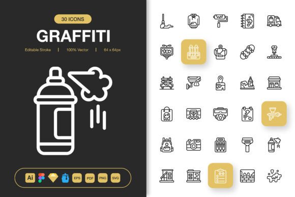 Graffiti Icons: Transform Your Creative Projects with a Minimalist, High-Quality Icon Set