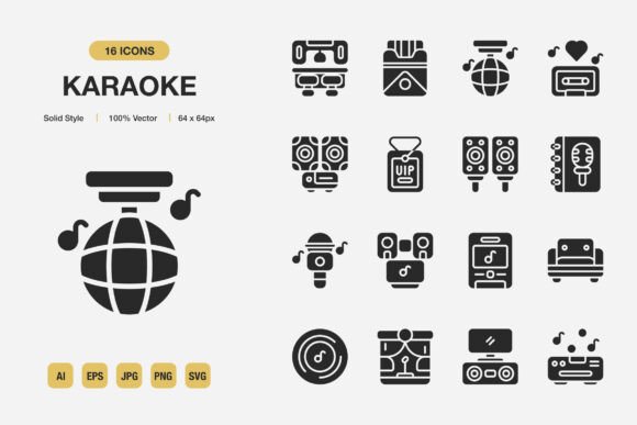 Karaoke Solid Icons: A Strategic Asset for Visual Communication