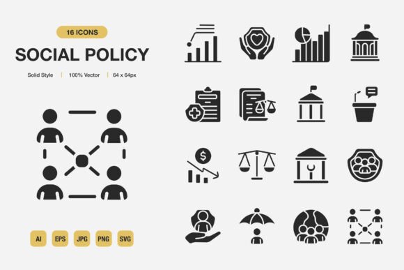 Social Policy Solid Icons for Modern Design Projects