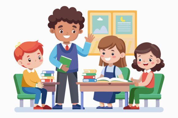 Teacher Teaching, Explaining, and Discussing: A Professional Illustration Resource for Modern Creatives