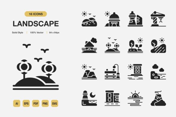 The Power of Landscape Solid Icons in Modern Design Projects