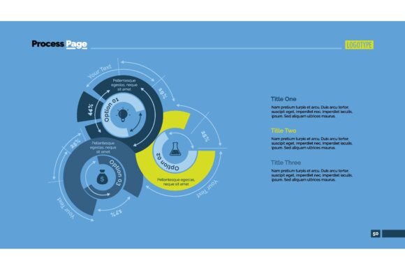 Three Doughnut Charts Slide Template for Engaging Data